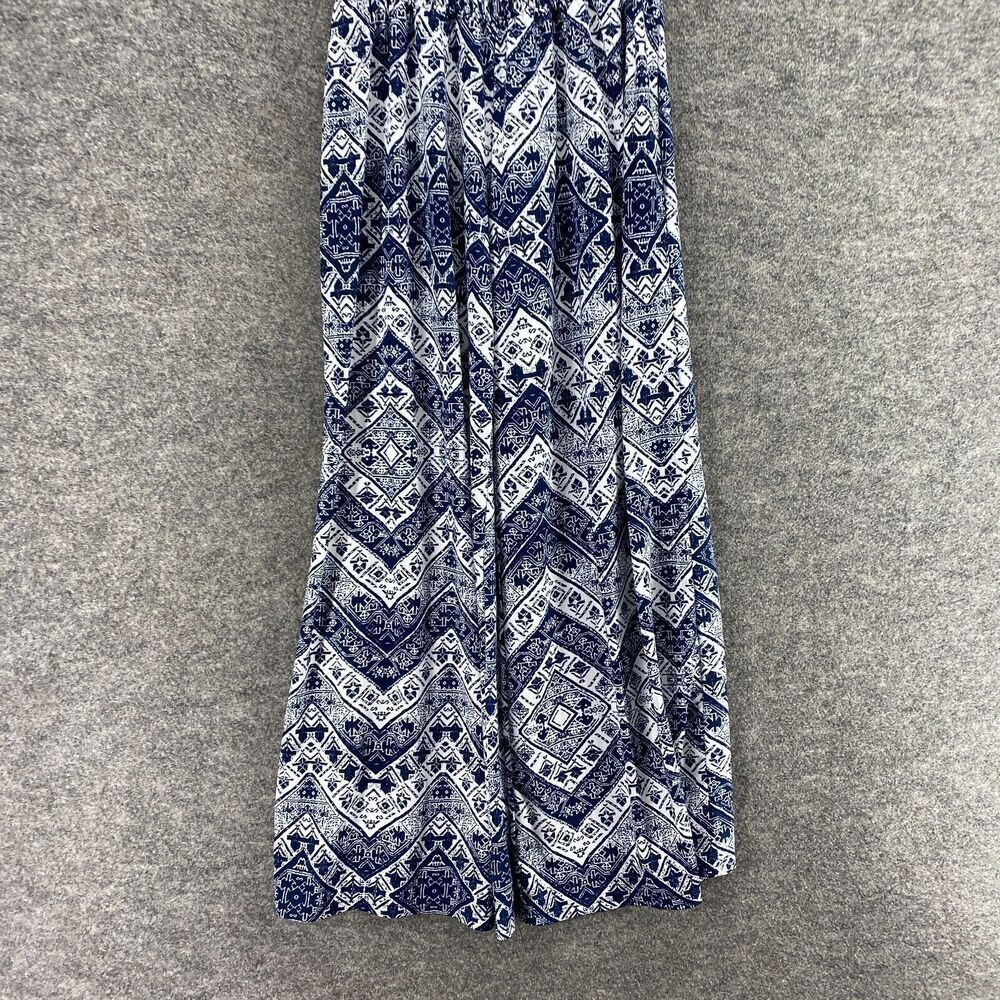 C'est La Vie Pants Women XL Blue Geometric High Rise Flat Front Chino Pull On - Picture 4 of 11
